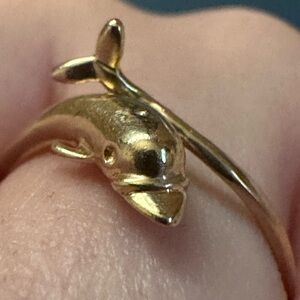 Vintage 14k Gold Dolphin Ring